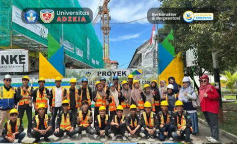 Mahasiswa Teknik Sipil Universitas Adzkia Laksanakan Kunjungan Industri ke Proyek Pembangunan Gedung Fakultas Teknik UNP